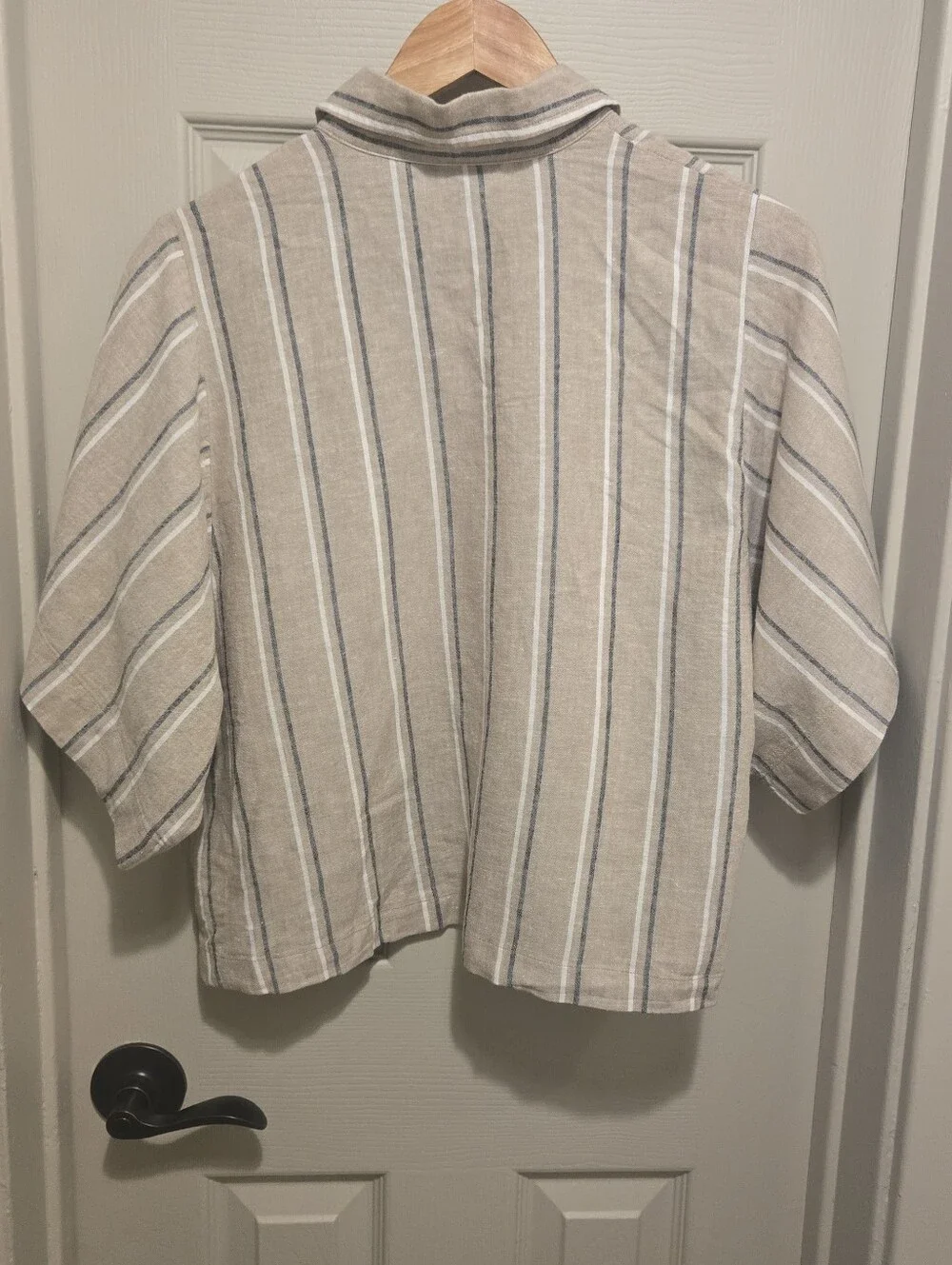 Banana Republic Linen-Blend Resort Shirt In Maverick Tan Sz Large